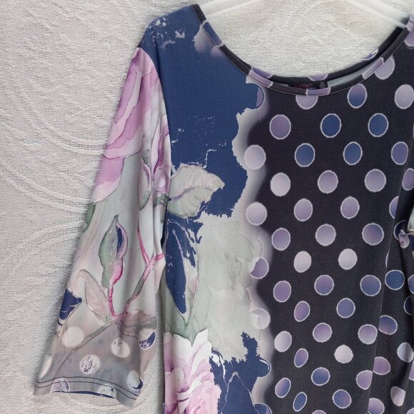 Azalea Knit Colorful Artistic Tunic Dress Top Sz-XL (T-390) - Picture 7 of 13